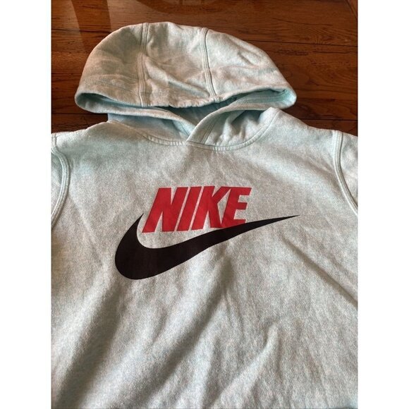 𝅺nike Hoodie Mens Small Blue Pullover Sweatshirt Teal Blue Green - Picture 2 of 6